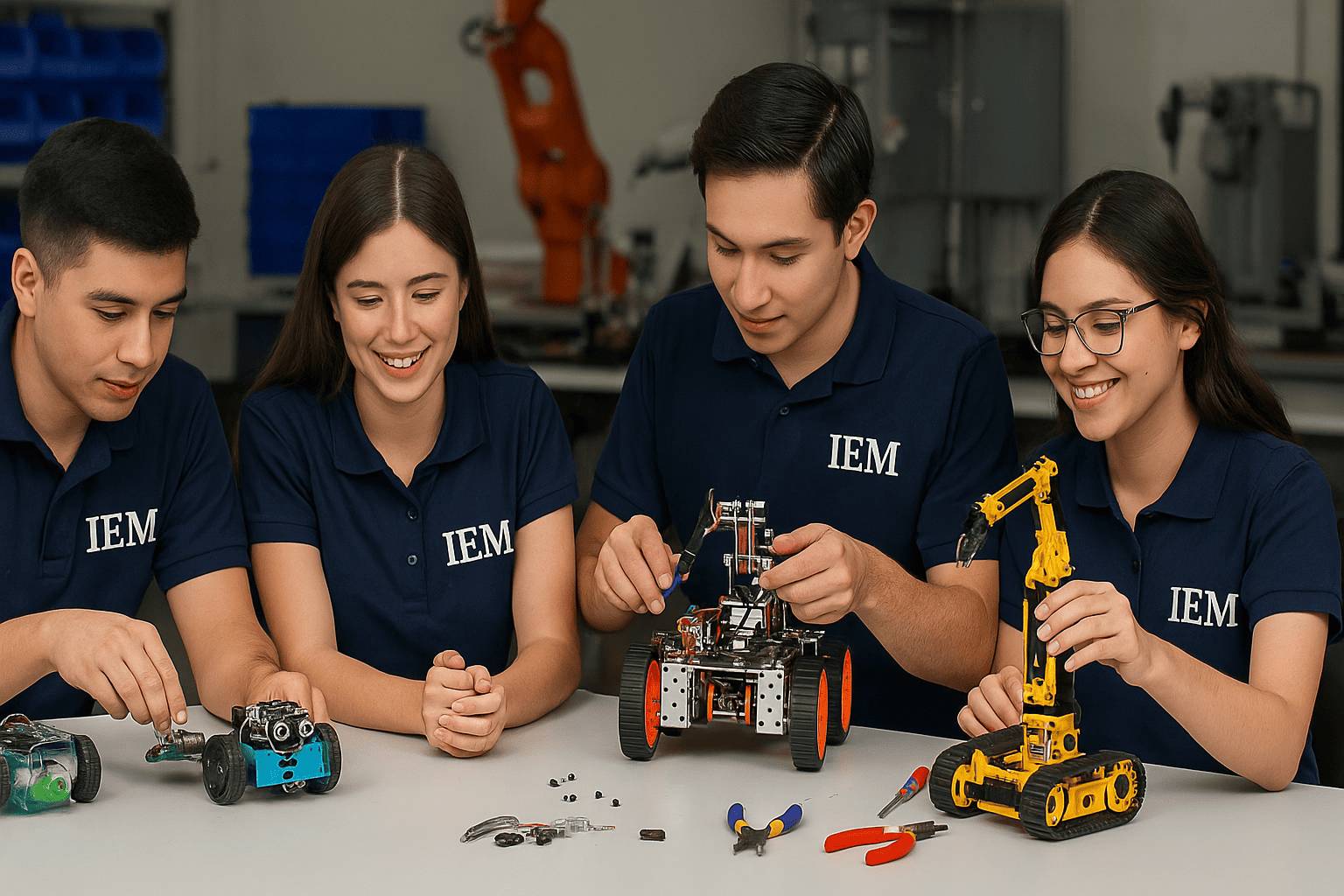 Estudiantes de robótica IEM